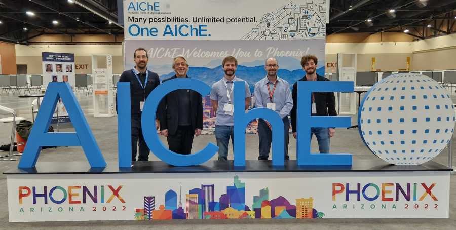 Enlarged view: PREC team with AIChE logo