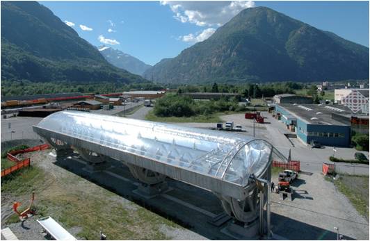 ALE’s solar trough concentrator in Biasca, Switzerland